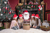 Navidad Chimenea Calcetines Rojos Regalo Alfombra Invierno Telón de fondo M11-74