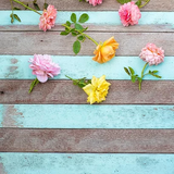 Pared de Madera Hermosa con Flor Telón de Fondo para Fotografía de Fiesta S-3241