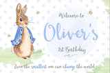 Peter Rabbit First Birthday Backdrop ET1028