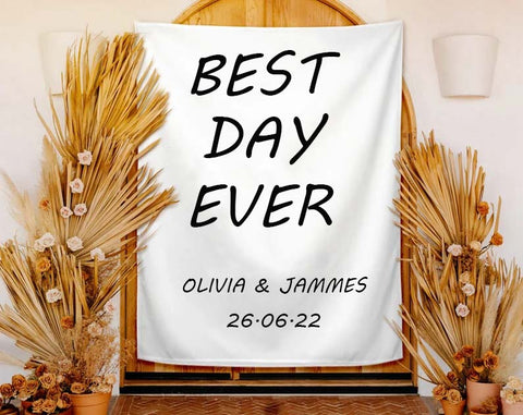 Wedding Backdrop  Best Day Ever Wedding Decor Banner