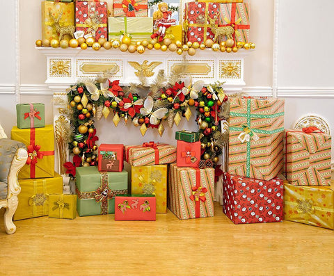 Christmas Colored Gifts Decoration Backdrop for Photography DBD-19210