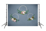 Flower Hoop Blue Photography Backdrop Designed by Beth Hrachovina