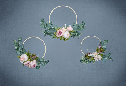 Flower Hoop Blue Photography Backdrop Designed by Beth Hrachovina