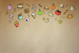 Cartoon Food Brown Background Children Photography Backdrops IBD-19285