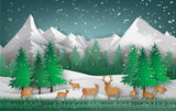 Snow Mountain Elk Christmas Festival Party Photography Backdrops DBD-19209