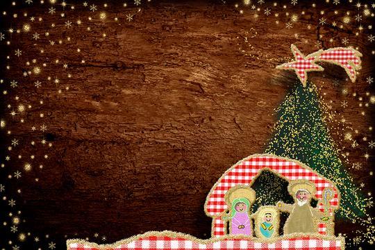 Brown Wood Christmas Decor Backdrops DBD-19385