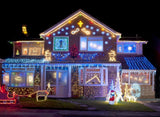 Christmas Lights Night House Photo Booth Backdrops DBD-19398