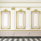 Fondo de pared Majestic Interior blanco y dorado D1008