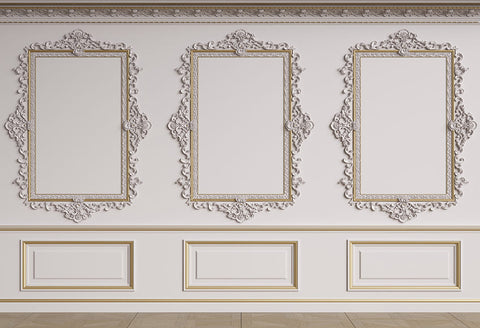 Vintage Interior White Craved Wall Backdrop
