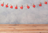 Valentine Love Heart Texture Wood Backdrop