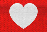 Red Brick Wall Love Heart Valentine Backdrop 