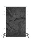 Abstract Photo Backdrop Black Crumpled Sheet Paper With Vignetting D160