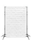 White Textured Brick Wall Photography Backdrop D-240