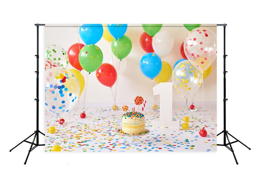 Birthday 1 Year Cake Smash Decor Photo Backdrop D281