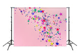 Estrellas Brillantes Baby Shower Telón de Fondo Rosado para Fotos de Recién Nacido D292
