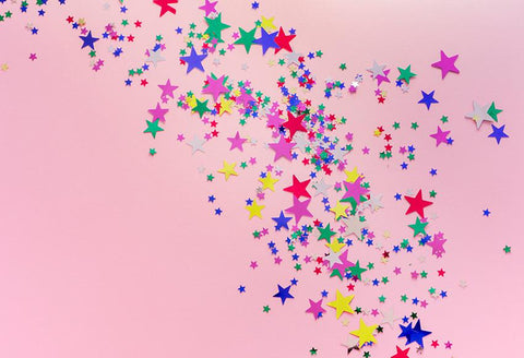 Estrellas Brillantes Baby Shower Telón de Fondo Rosado para Fotos de Recién Nacido D292