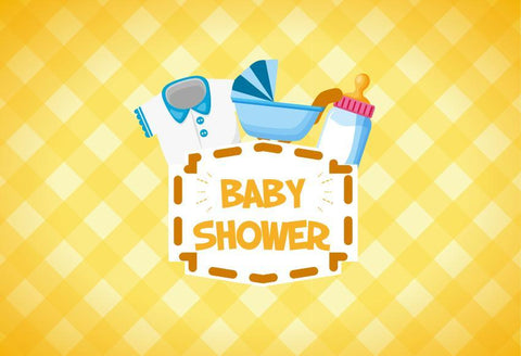 Baby Shower Decorations Yellow Backdrop for Photography D299