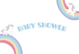 Unicorn Rainbow Baby Shower Photo Backdrop D308