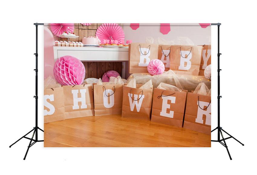 Niña Baby Shower Telón de Fondo de Foto de Decoración para Fiesta D313