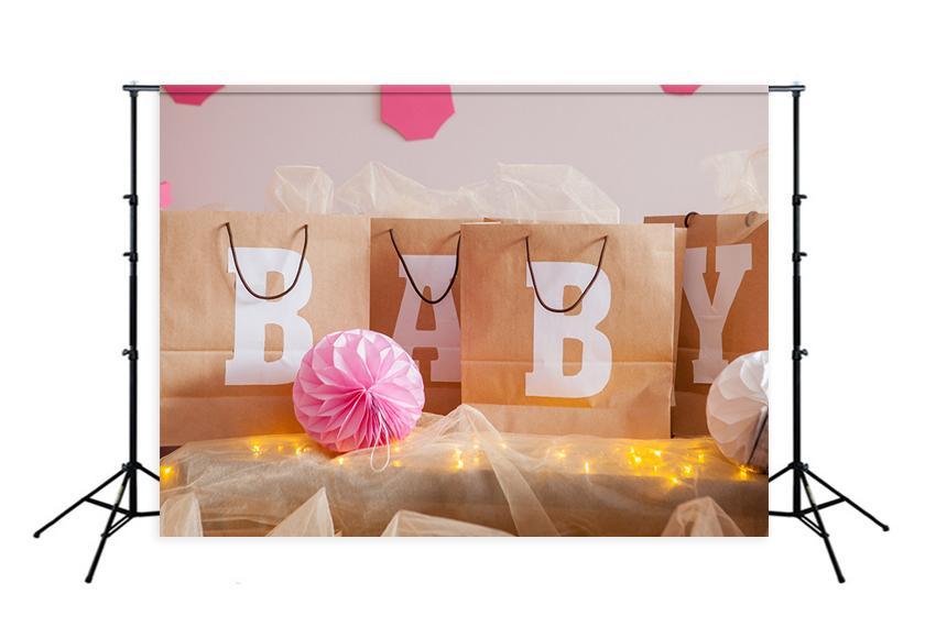 Girl Baby Shower Decoration Paty Photo Booth Backdrop D314