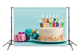 Birthday Cake Candle Gift Box Photography Backdrop D320