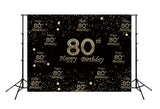 Happy Birthday 80th Photo Backdrop for Party  D355