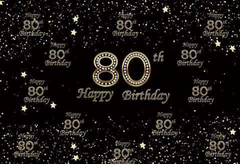 Happy Birthday 80th Photo Backdrop for Party  D355