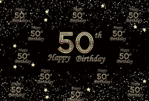 Happy 50th Birthday  Backdrop for Party Decoration Photography D359