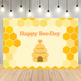 Feliz Día de la Abeja Fiesta de Cumpleaños Banner Telón de Fondo D711