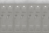 Back to School Locker Row Gray Backdrop