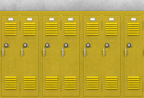 Back to School Day Yellow Locker Row Backdrop for Photos