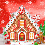 Christmas Backdrop Gingerbread House Candy for Photography