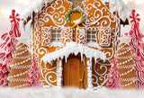 Fondo de decoración de fotografía de Navidad de pan de jengibre D944