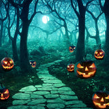 Spooky Forest Pumpkin Fondo de Halloween D978