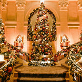 Fondo de decoración de cascanueces de árbol de Navidad D996