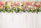 Flowers White Curtain Backdrop for Party Decor Photography F-2394