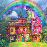 Magic Flower Hut Arco Iris fotografía telón de fondo FA-35