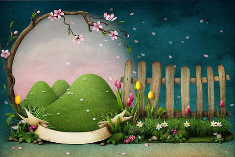 Cartoon Tree Monkey Photography Backdrop for Children G-571