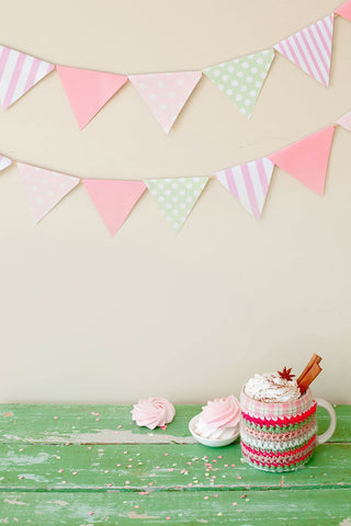 Food and Coloured Flags Background Children Photography Backdrops IBD-19277
