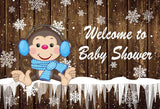 Baby Shower Snowflake Wood Floor Backdrops G-1005