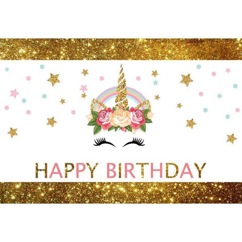 Birthday Party Backdrops Stars Background Golden Backdrop G-127