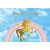 Birthday Backdrops Unicorn Backdrops Blue Sky Background G-131