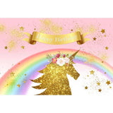 Birthday Party Backdrops Unicorn Background Pink Backdrop G-139