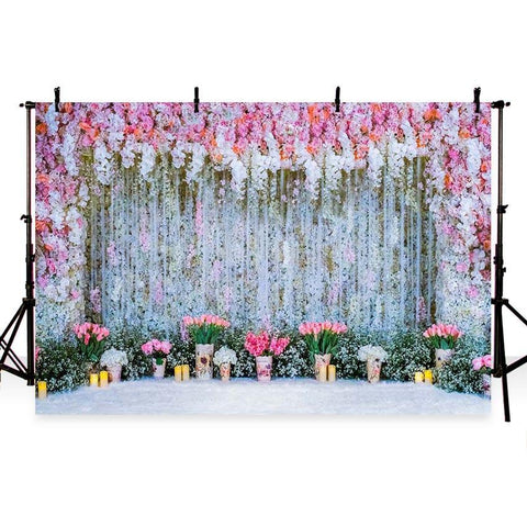 Wedding Backdrops White Backdrops Flowers Background G-218