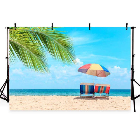 Blue Sky Ocean Beach Summer Backdrops for Photos G-230