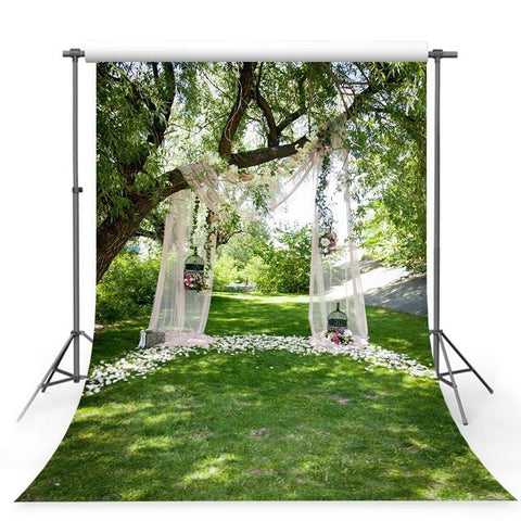 Wedding Backdrops White Background Grass Backdrop G-243