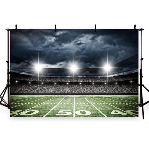 Football Field Night Stadium Photo Booth Backdrops G-261