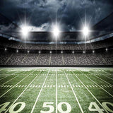 Football Field Backdrop Stadium Lights Green Lawn Background G-305