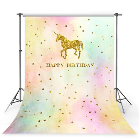 Birthday Party Backdrops Unicorn Background Colorful Backdrop G-347