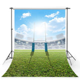 Baseball Green Lawn Stadium Blue Sky Backdrop G-362